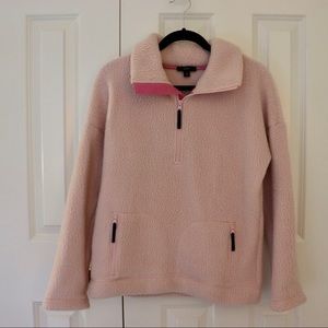 J. Crew Fuzzy Pink Quarter Zip